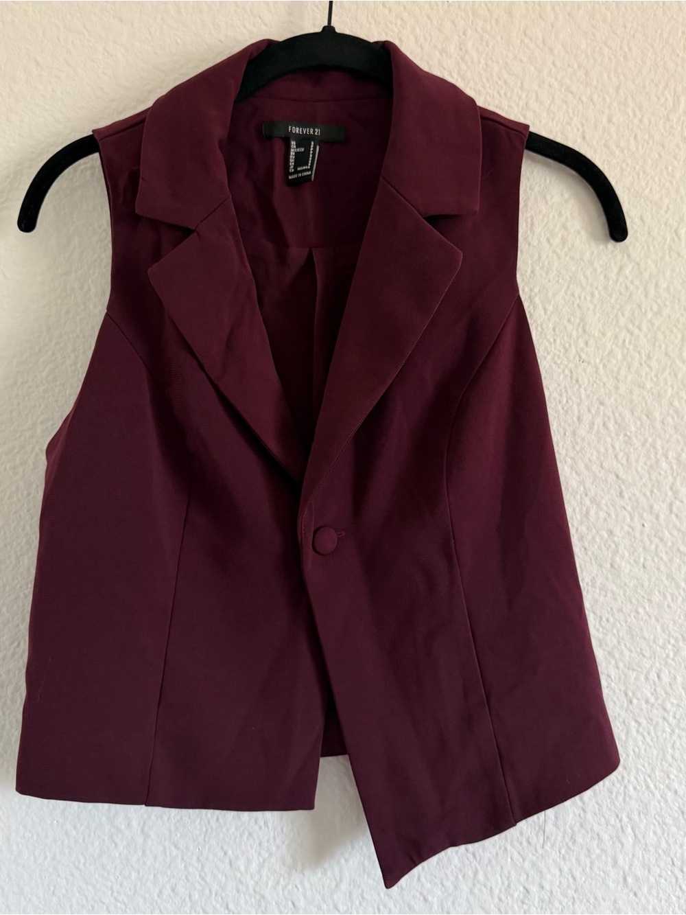 forever 21 sleeveless blazer vest